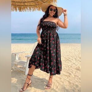 Cherry 🍒 print Strapless Dress